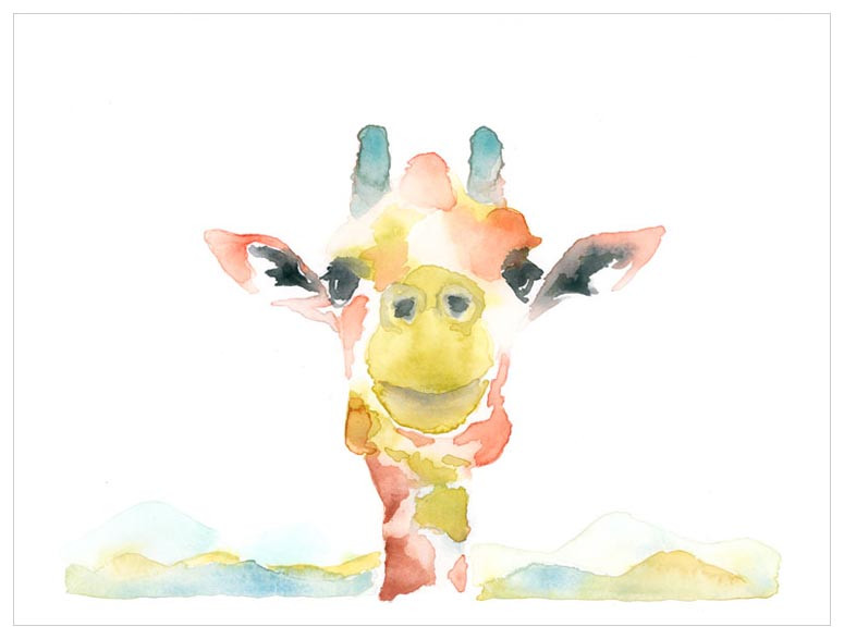 775x587 Watercolor Giraffe Face, Jungle Amp Safari Canvas Wall Art Oopsy Daisy - Watercolor Giraffe Art