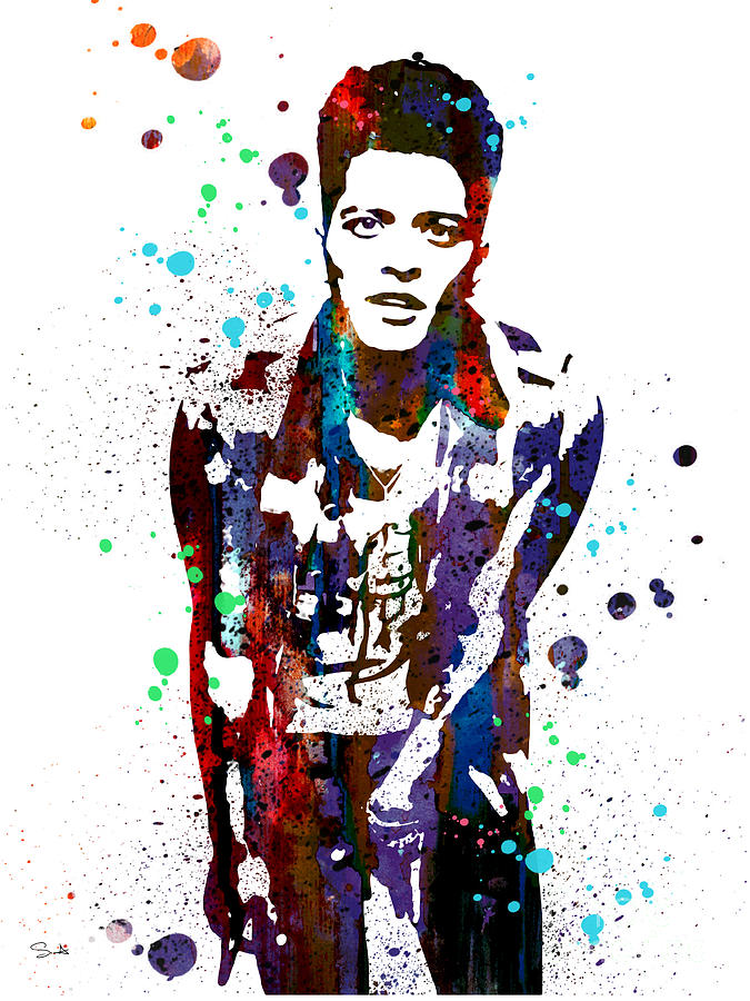 675x900 Bruno Mars Painting By Watercolor Girl - Watercolor Girl