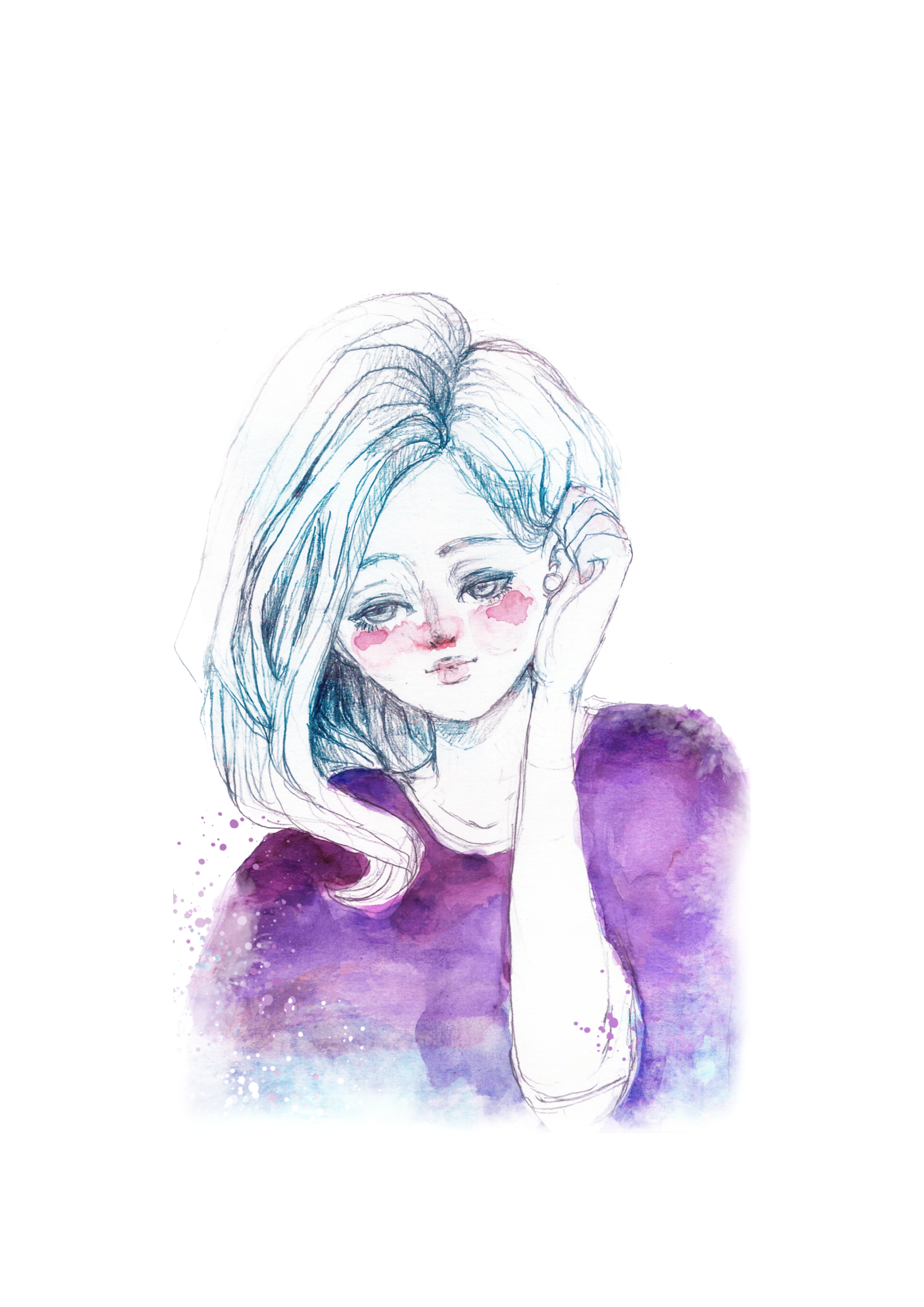 2000x2828 Collection Of Free Transparent Girl Watercolor. Download On Ubisafe - Watercolor Girl