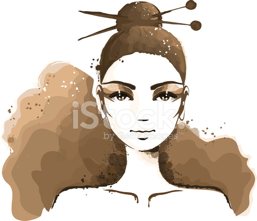 511x440 Watercolor Girl Portrait Stock Vector - Watercolor Girl Face