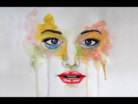 480x360 Watercolor Painting - Watercolor Girl Face