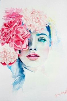 236x354 Watercolor Paintings By Cora And Tiana Inspiration - Watercolor Girl Face