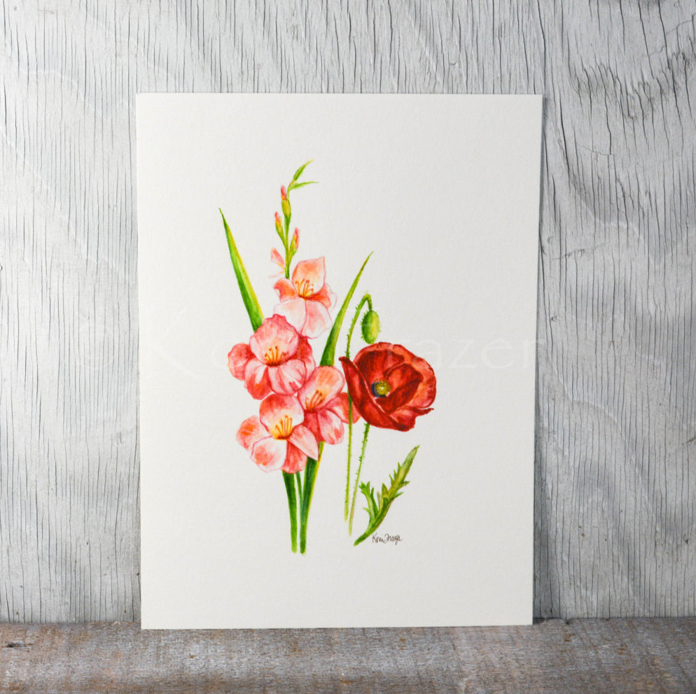 994x992 Gladiolus Clipart Wreath - Watercolor Gladiolus