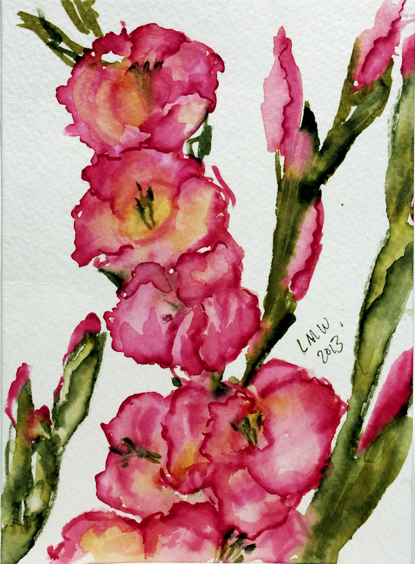 600x816 Paint Gladiolus In 8 Minutes With Watercolor Markers! The Frugal - Watercolor Gladiolus