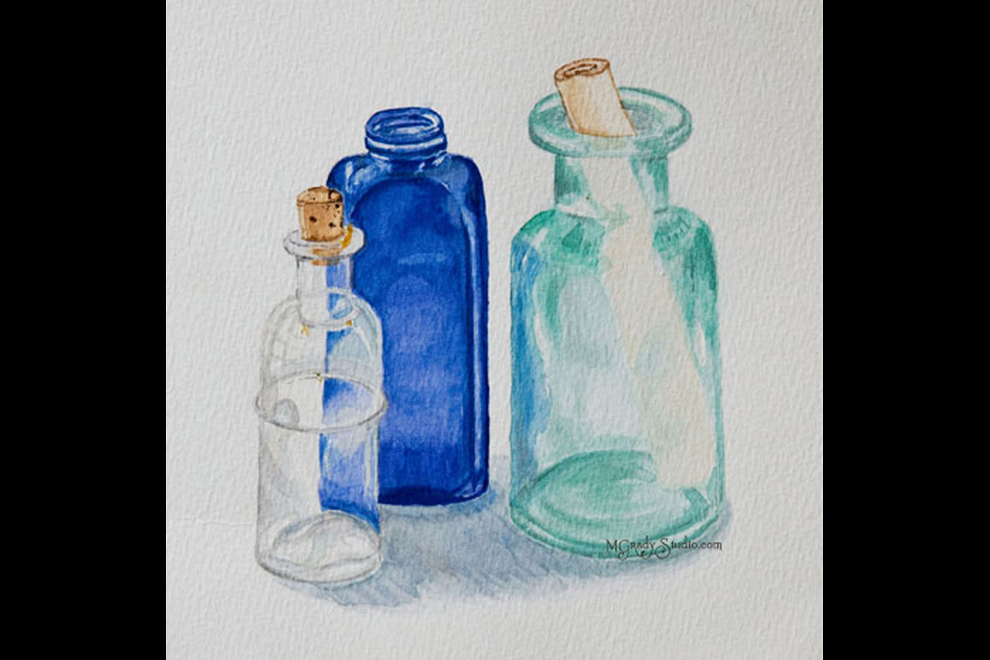 990x660 Glass Bottles Martha Grady Studio - Watercolor Glass