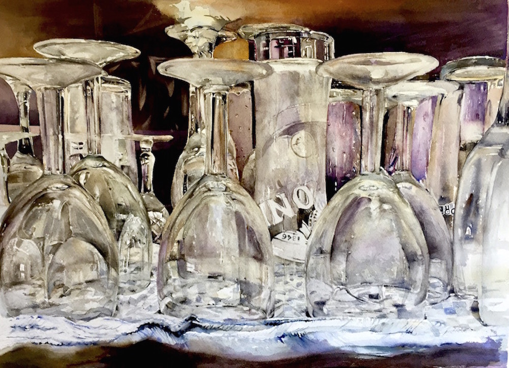 1000x724 How To Paint Glass In Watercolour Arttutor - Watercolor Glass
