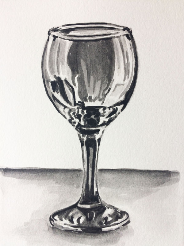 600x800 Latest Artwork Hand Pencil Sketches, Watercolor Glass Study And - Watercolor Glass