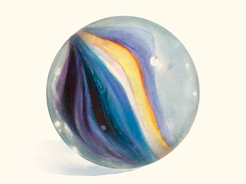 800x600 Watercolor Glass Marble Art Print - Watercolor Glass