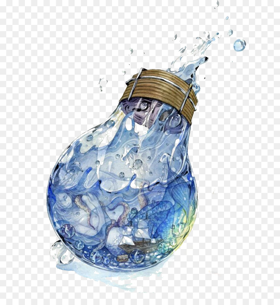 900x980 Watercolor Painting Glass Illustration - Watercolor Glass