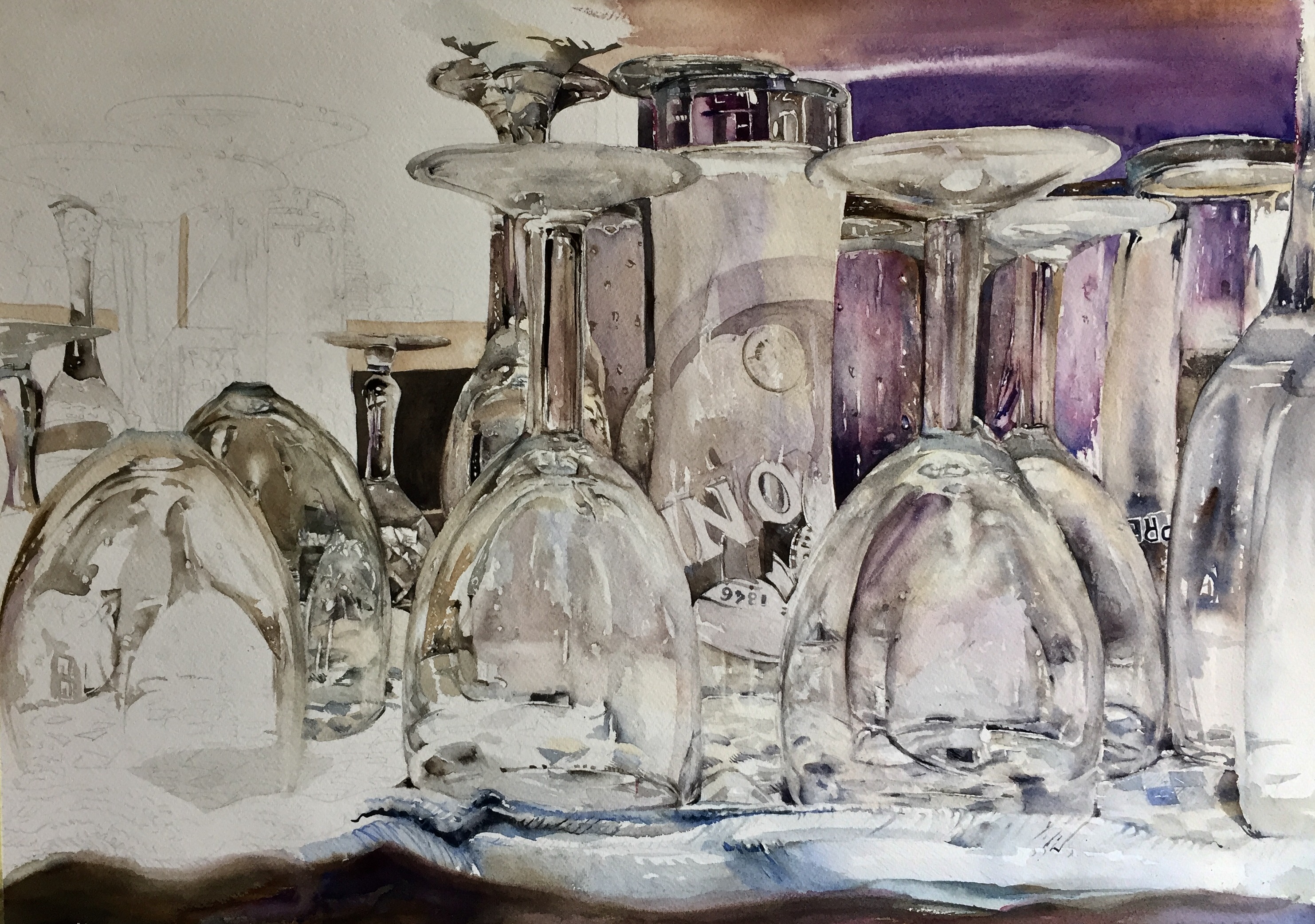 2965x2083 How To Paint Glass In Watercolour Arttutor - Watercolor Glass Painting