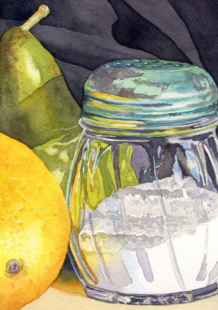 733x1041 Watercolor Reflections Painting Clear Glass In Watercolor - Watercolor Glass Painting