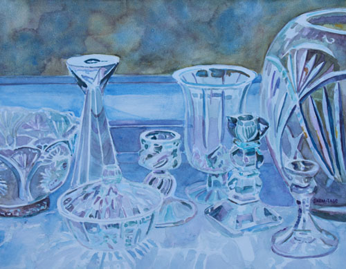 500x389 Bowls. Watercolor Art In The Making By Jenny Armitage - Watercolor Glass Painting