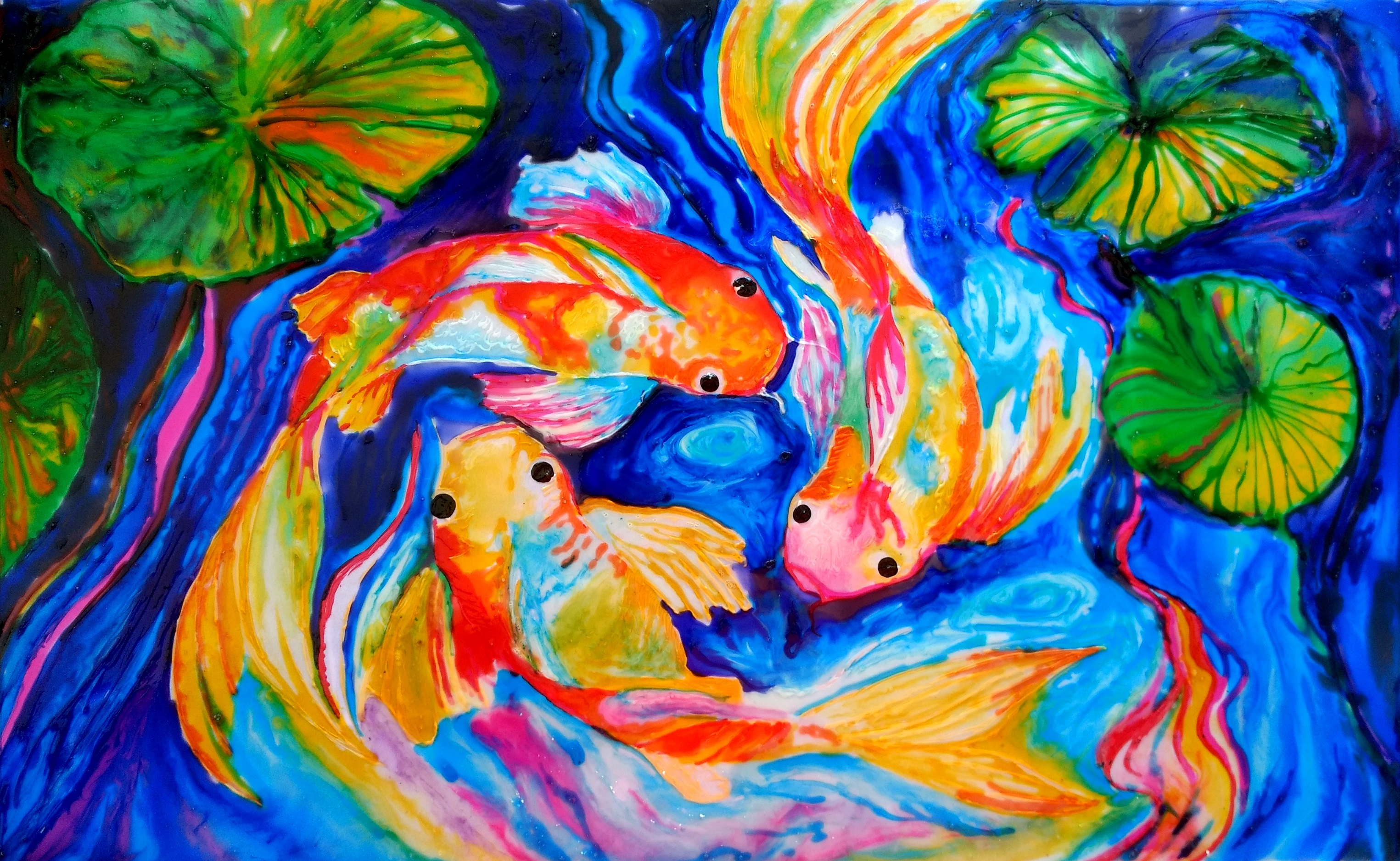 3050x1875 Acylic Into Glass Painting - Watercolor Glass Painting