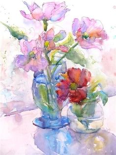 Watercolor Glass Vase