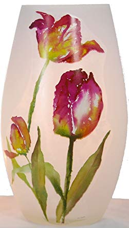 251x445 Lighted Glass Vase - Watercolor Glass Vase