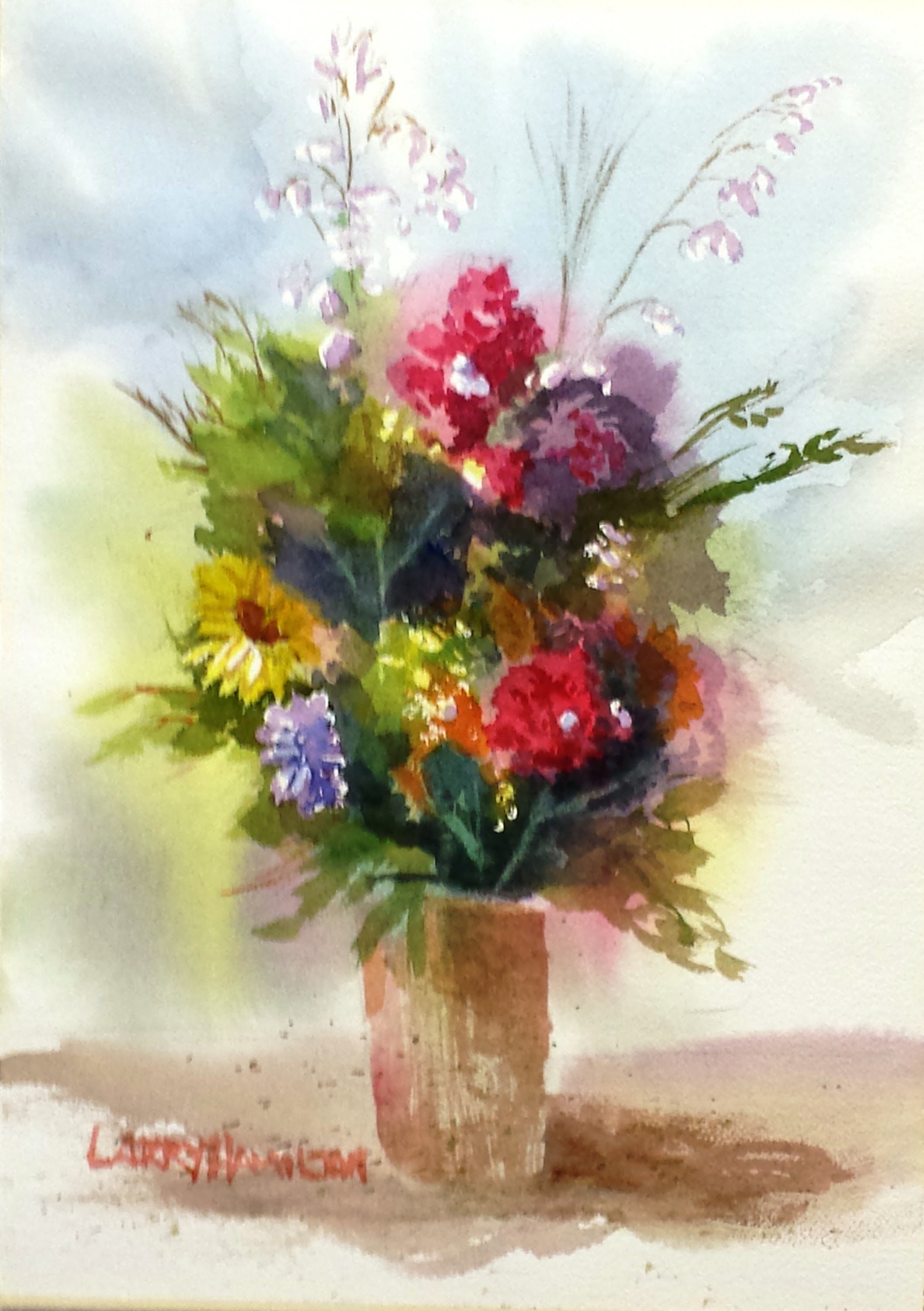 Watercolor Glass Vase At Paintingvalley Com Explore Collection