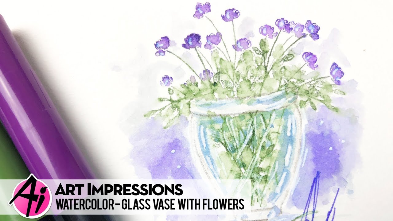 1280x720 Ai Watercolor - Watercolor Glass Vase