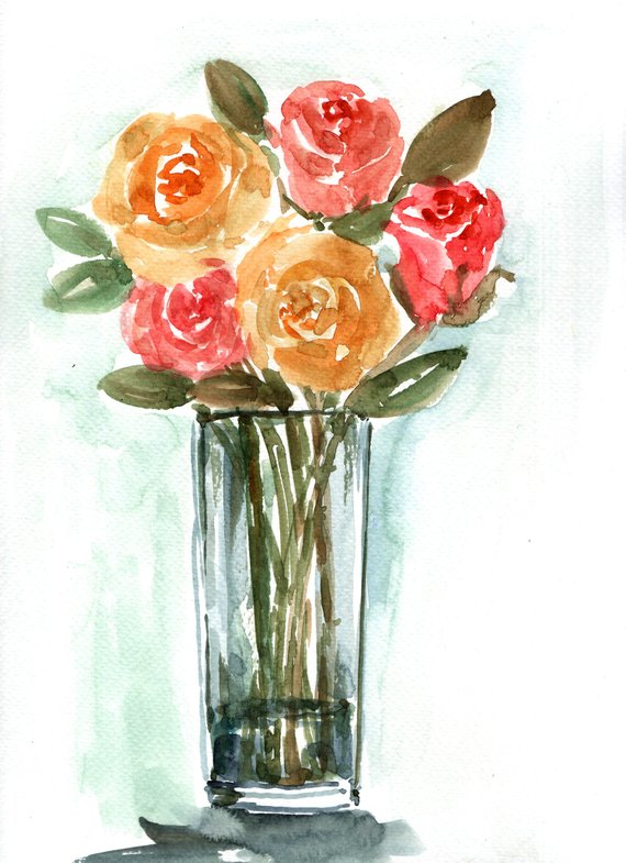 Watercolor Glass Vase At Paintingvalley Com Explore Collection