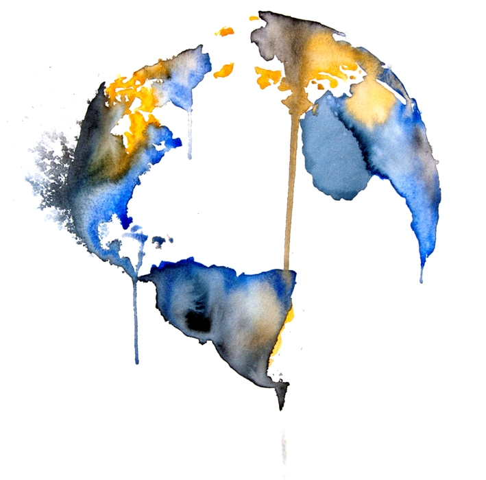 709x700 Globe Watercolor Painting - Watercolor Globe