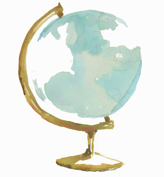 564x609 Globe Watercolor Painting Drawing - Watercolor Globe