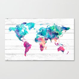 264x264 Watercolor Globe Canvas Prints Society6 - Watercolor Globe