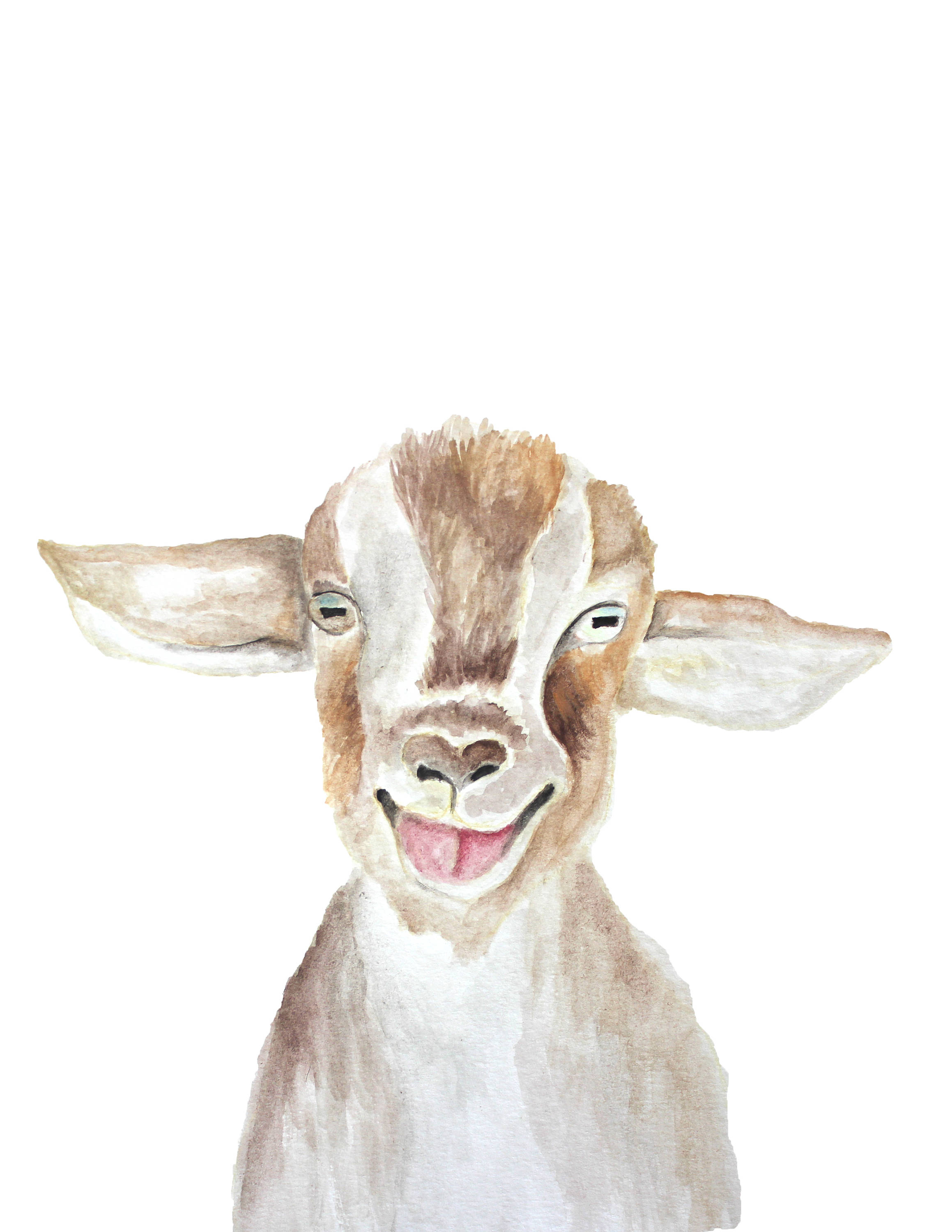 2318x3000 Watercolor Goat Etsy - Watercolor Goat