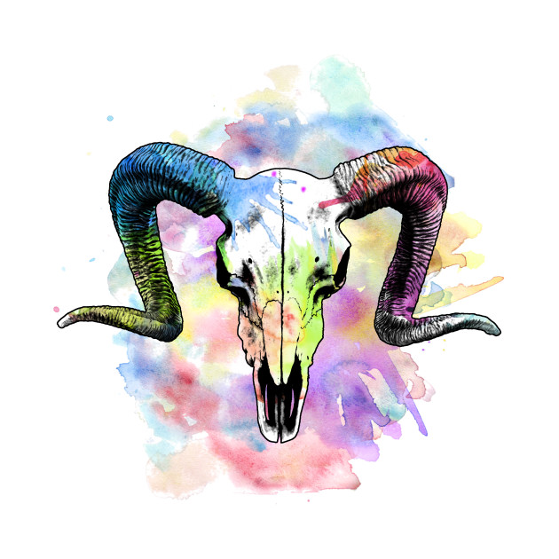 630x630 Watercolor Goat Skull - Watercolor Goat