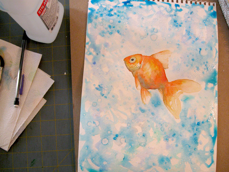 780x585 Goldfishing Michelle Christina - Watercolor Goldfish