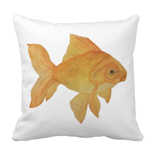 540x540 Watercolor Goldfish Throw Pillow - Watercolor Goldfish