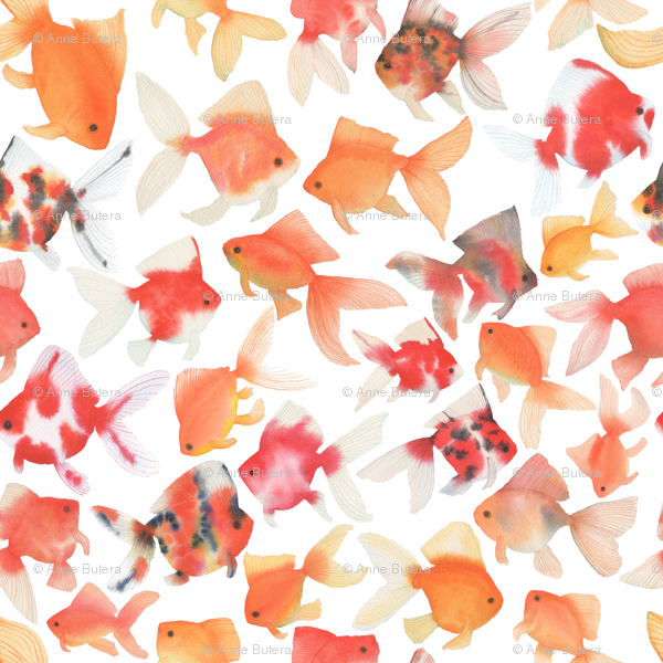600x600 Watercolor Goldfish Wallpaper - Watercolor Goldfish