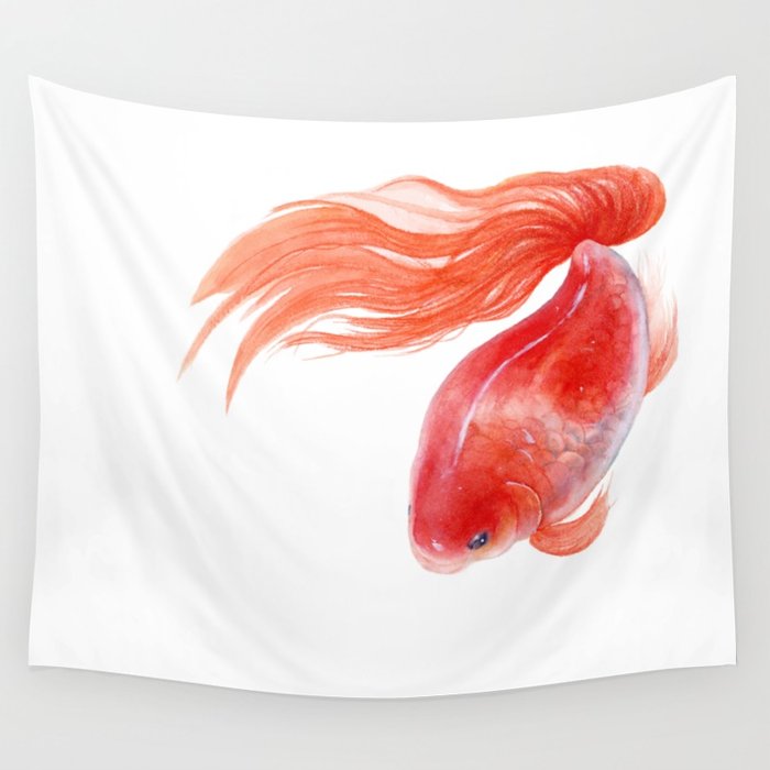 700x700 Goldfish, Red Goldfish, Gold Fish, Watercolor Painting By Suisai - Watercolor Goldfish