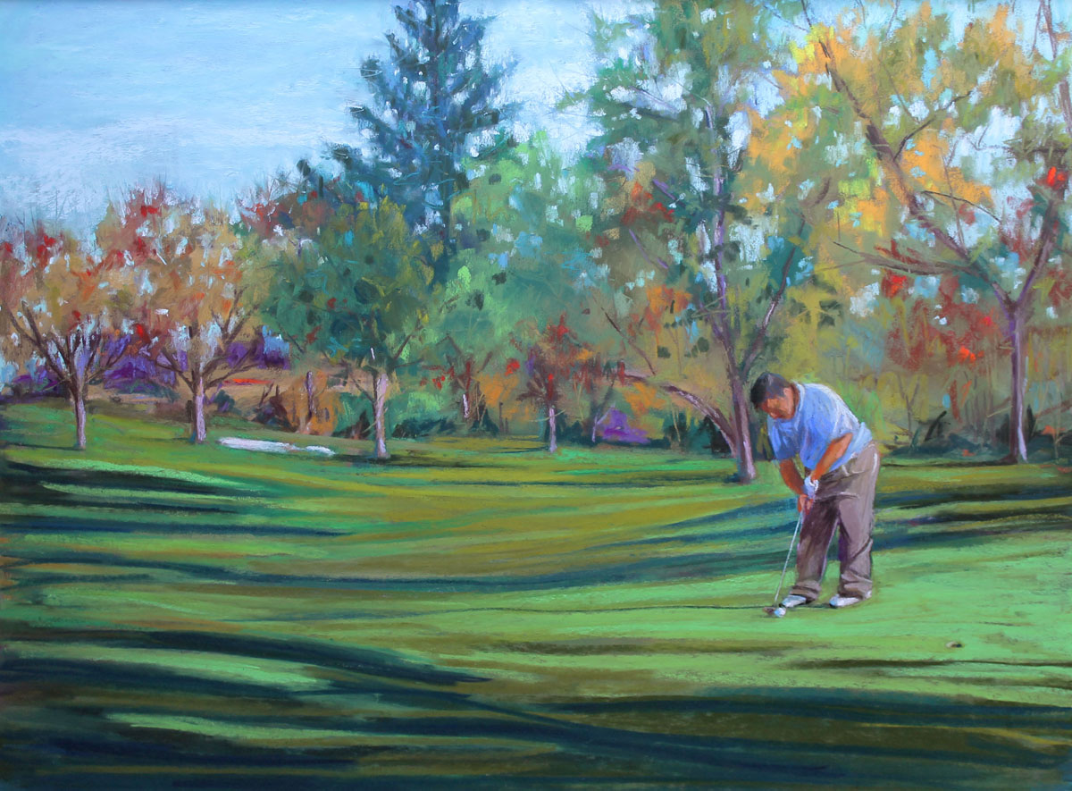 1200x885 Late Summer Golf Anne Santoleri Whalon Watercolor And Pastel - Watercolor Golf