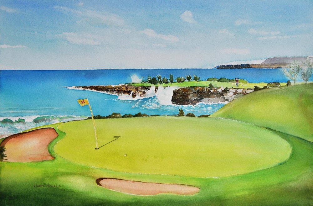 1000x657 Post - Watercolor Golf