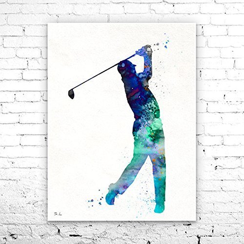 500x500 Golf Watercolor Painting Print, Golf Art, Watercolor - Watercolor Golf