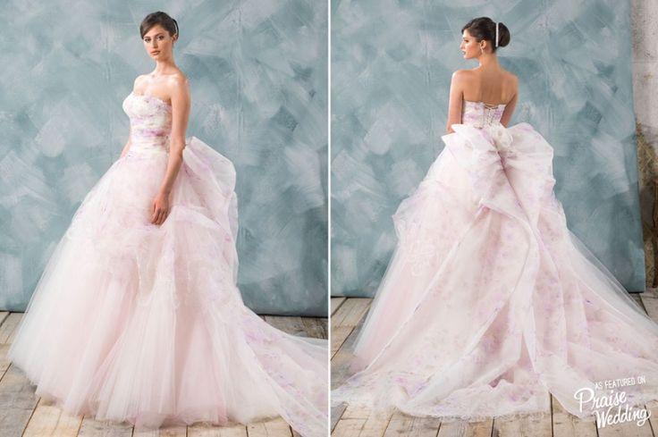 736x489 How Dreamy Is This Watercolor Inspired Floral Gown By Delsa - Watercolor Gown
