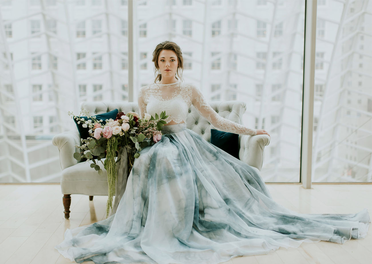 1300x924 A Blue Watercolor Wedding Dress Columbus Wedding Videography 1 - Watercolor Gown