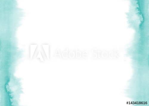 500x357 Delicate Watercolor Frame. Blue, Green, Turquoise Watercolour - Watercolor Gradient Wash