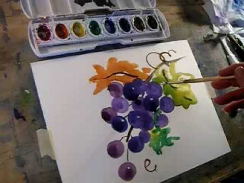 480x360 Paint Easy Grapes - Watercolor Grapes