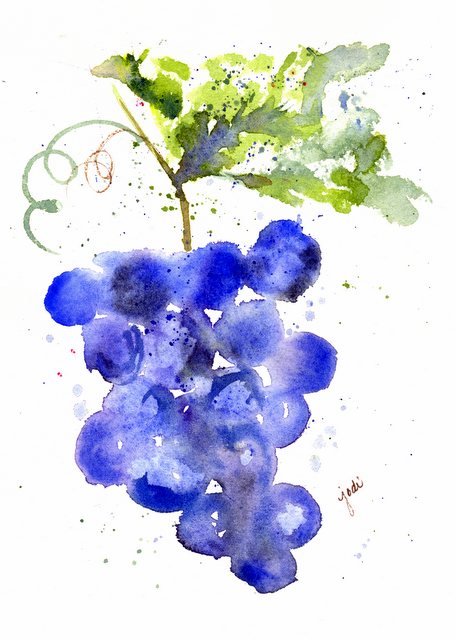 456x640 Friday The Creative Life In Between - Watercolor Grapes