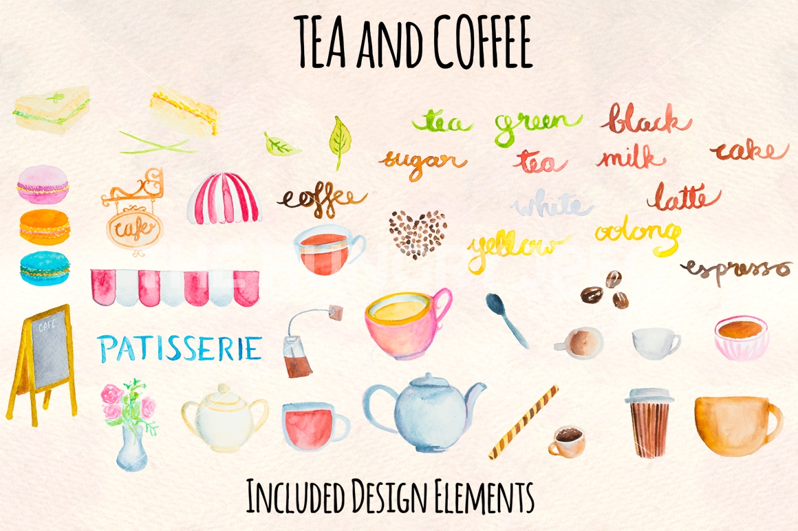 1160x772 Tea And Coffee Watercolor Graphics By Violet Lebeaux - Watercolor Graphics