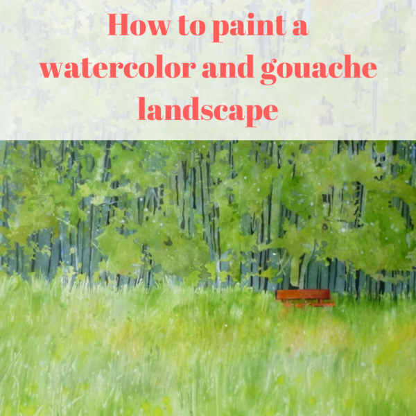 600x600 Painting A Forest And Grass With Watercolor And Mixed Media On - Watercolor Grass
