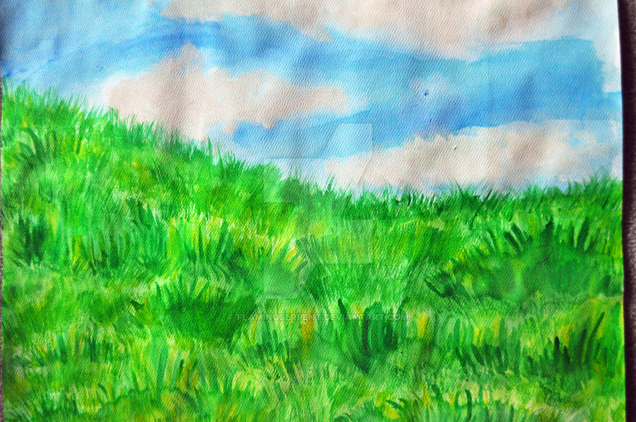 900x598 Watercolor Practice Grass By Flamingserpent - Watercolor Grass