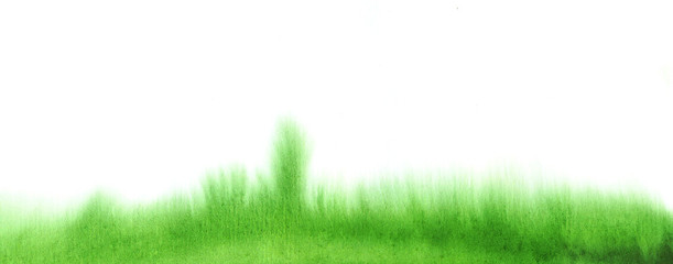 611x240 Watercolor Green Fluid Watercolor Grass Stains Texture. Abstract - Watercolor Grass