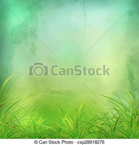 450x470 Vector Watercolor Green Grass Background. Decorative Vector Grunge - Watercolor Grass Texture