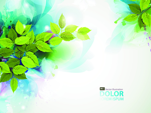 500x374 Watercolor With Green Leaves Vector Background Art Free Download - Watercolor Green Background