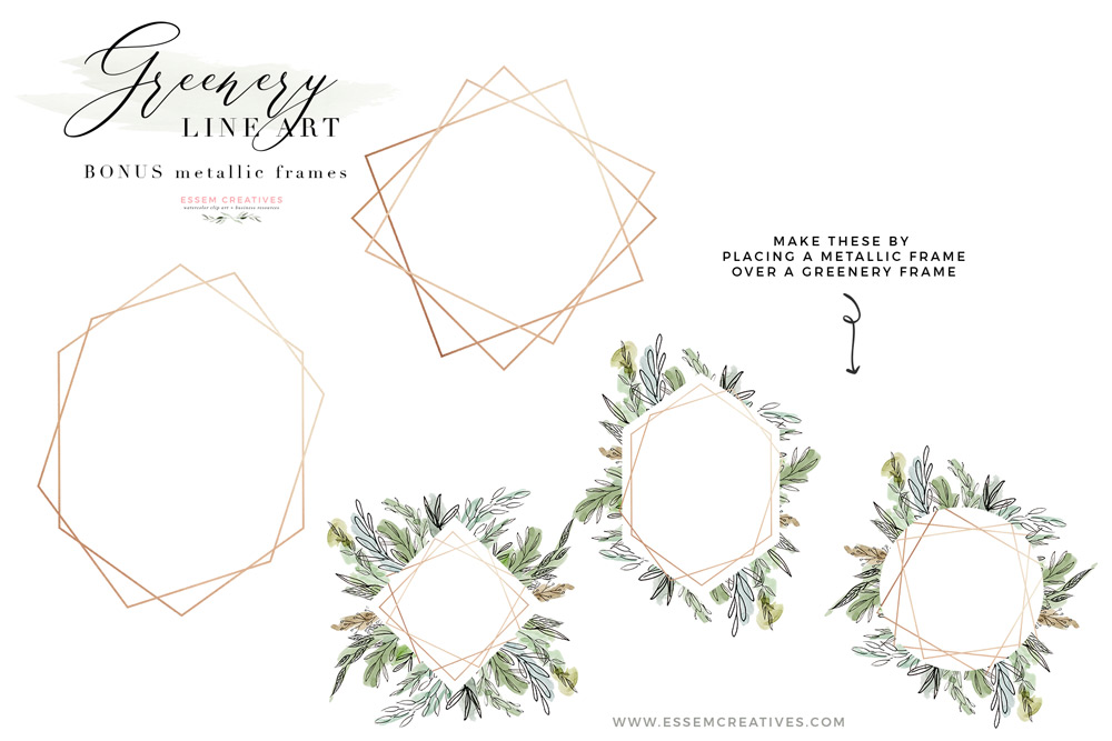 1000x667 Watercolor Greenery Line Art Png Clipart, Tropical Rustic - Watercolor Greenery