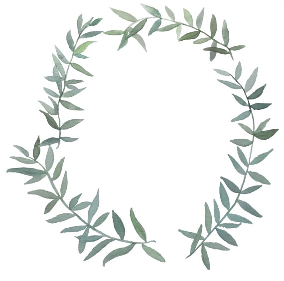 570x565 Watercolor Greenery Wreath Download Stand Watercolor - Watercolor Greenery