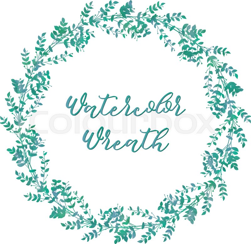 800x778 Drawn Watercolor Greenery Wreath Vector Illustration. Watercolor - Watercolor Greenery