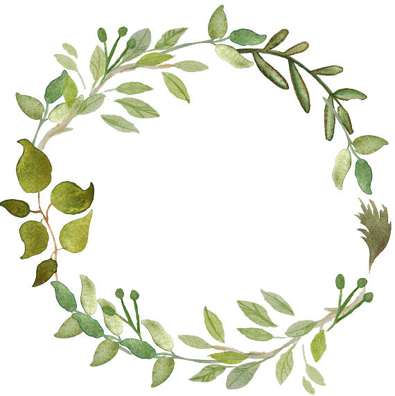 570x571 Greenery Clipart Leafy Wreath Watercolor Wreath Watercolor Etsy - Watercolor Greenery