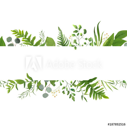 500x500 Vector Floral Greenery Card Design Forest Fern Frond Eucalyptus - Watercolor Greenery Vector